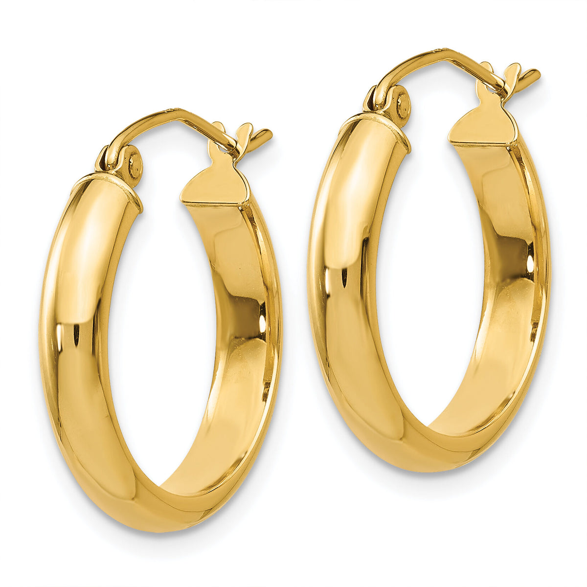 14k Round Tube Hoop Earrings-TC144