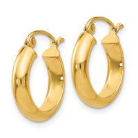 14k Round Tube Hoop Earrings-TC145