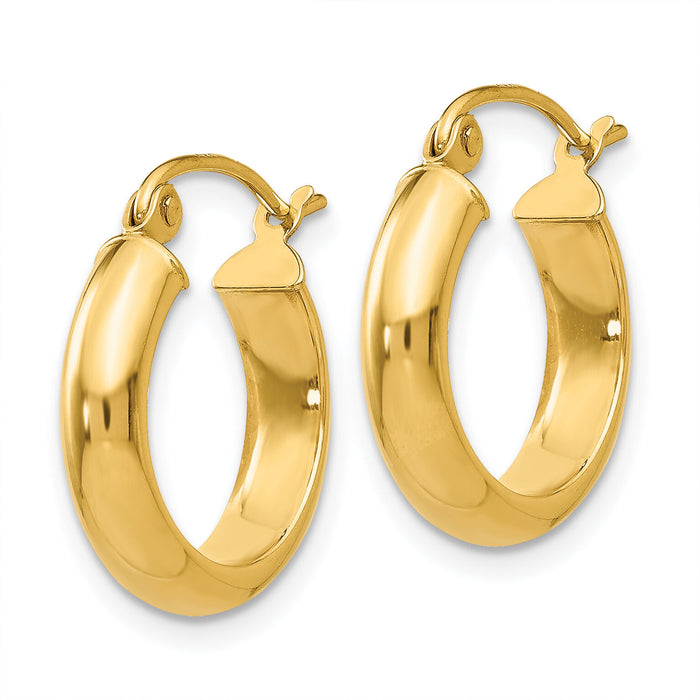 14k Round Tube Hoop Earrings-TC145