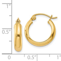 14k Round Tube Hoop Earrings-TC145