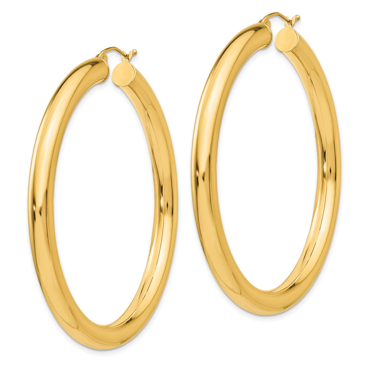 14k Polished 5mm Tube Hoop Earrings-TC193