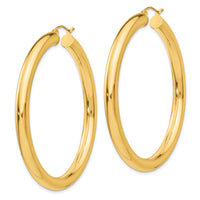 14k Polished 5mm Tube Hoop Earrings-TC193