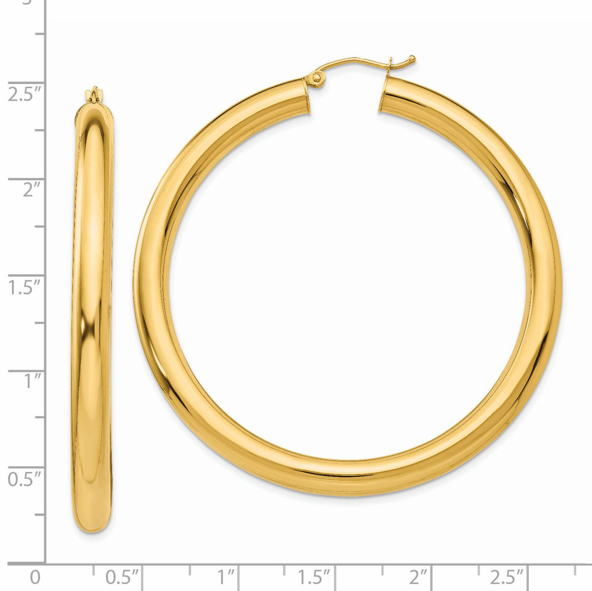 14k Polished 5mm Tube Hoop Earrings-TC193