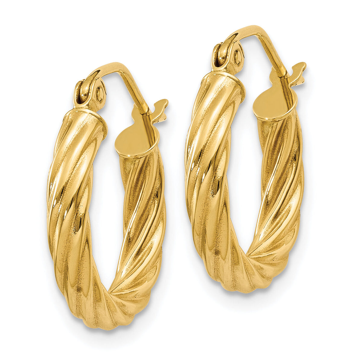 14k Polished 2.75mm Twisted Hoop Earrings-TC387