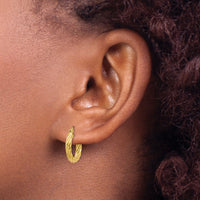 14k Polished 2.75mm Twisted Hoop Earrings-TC387