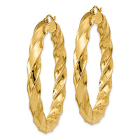 14k Polished 5.0mm Twisted Hoop Earrings-TC392