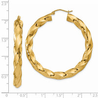 14k Polished 5.0mm Twisted Hoop Earrings-TC392