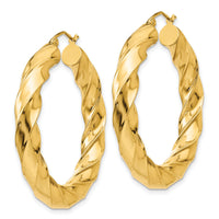 14k Polished 5.0mm Twisted Hoop Earrings-TC393