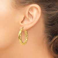14k Polished 5.0mm Twisted Hoop Earrings-TC393