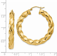 14k Polished 5.0mm Twisted Hoop Earrings-TC393