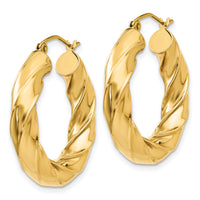 14k Polished 5.0mm Twisted Hoop Earrings-TC395