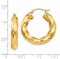 14k Polished 5.0mm Twisted Hoop Earrings-TC395