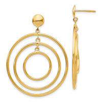 14k Fancy Circle Dangle Post Earrings-TC490