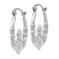 14k White Gold Claddagh Hoop Earrings-TC499