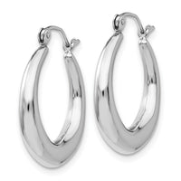 14k White Gold Polished Hoop Earrings-TC543