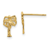14k Palm Tree Post Earrings-TC566