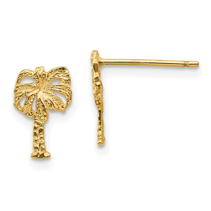 14k Palm Tree Post Earrings-TC566