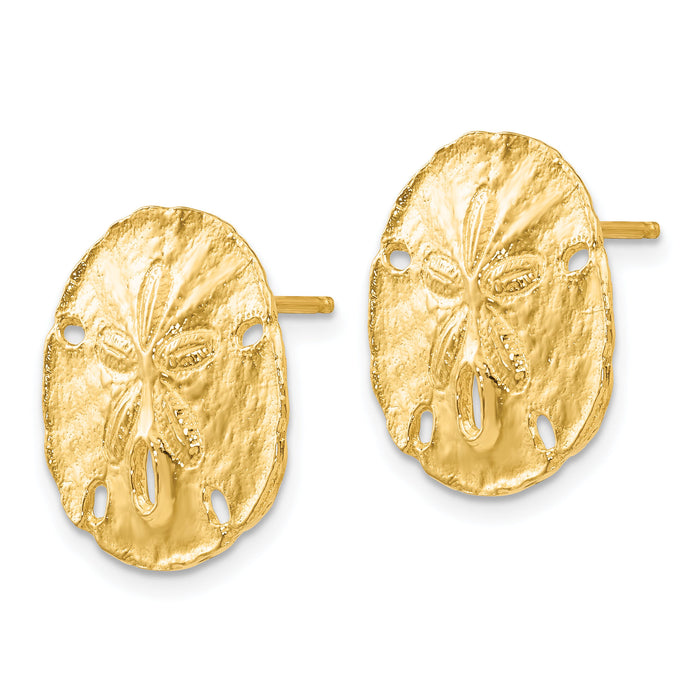 14k Large Sanddollar Post Earrings-TC590