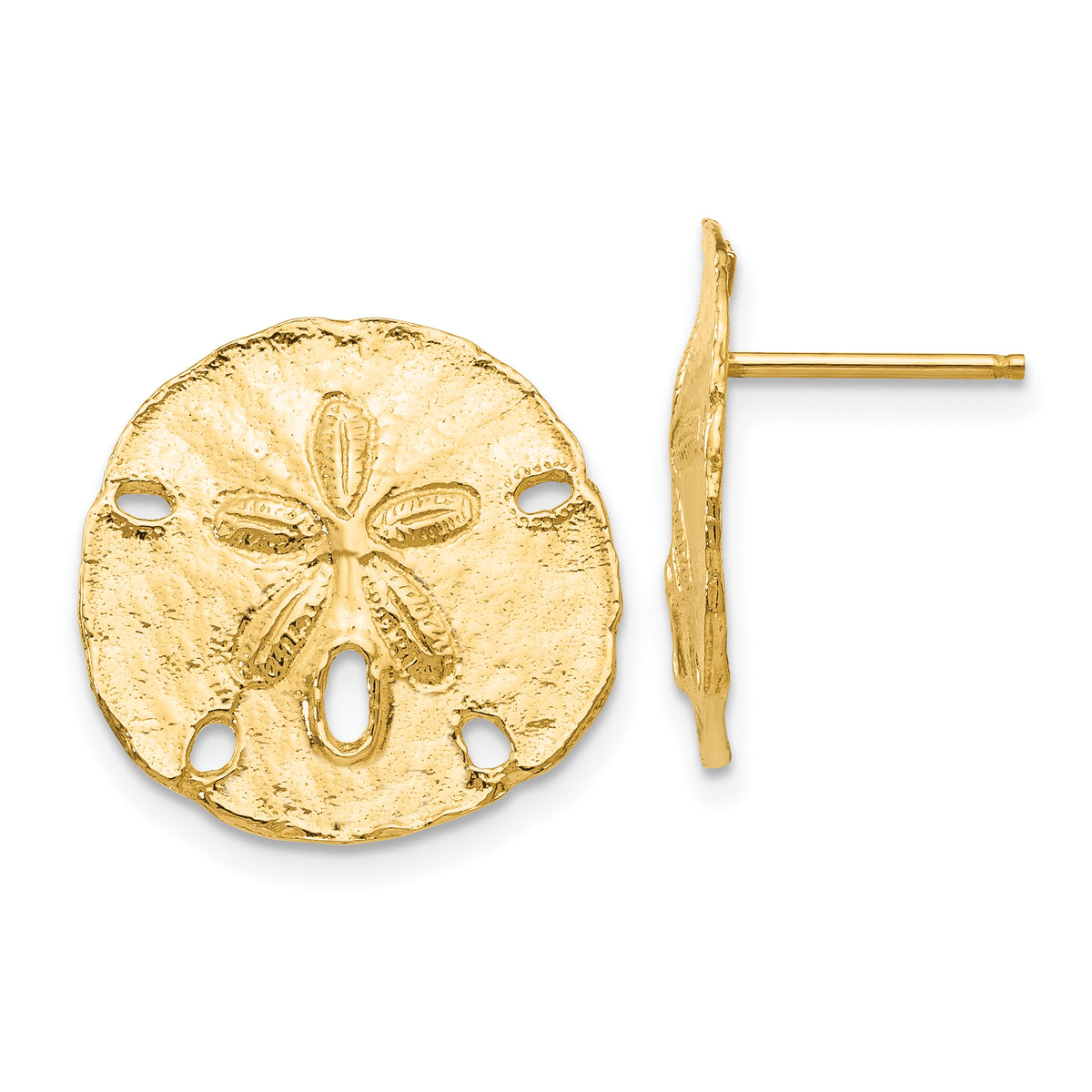14k Large Sanddollar Post Earrings-TC590