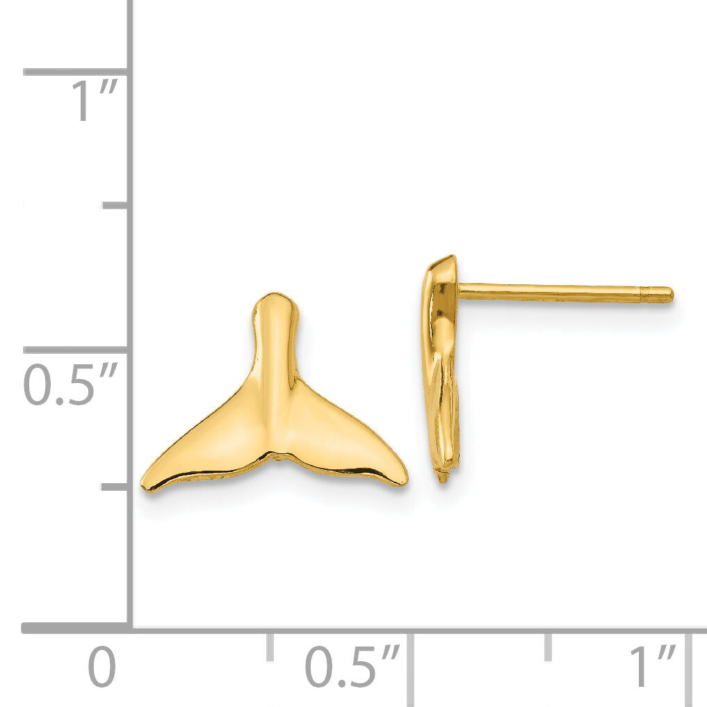 14k Whale Tail Post Earrings-TC593