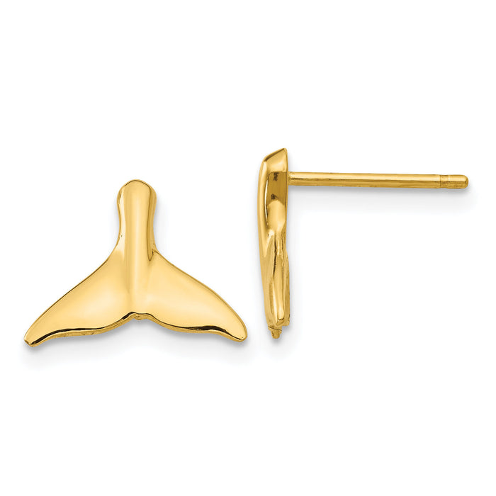 14k Whale Tail Post Earrings-TC593