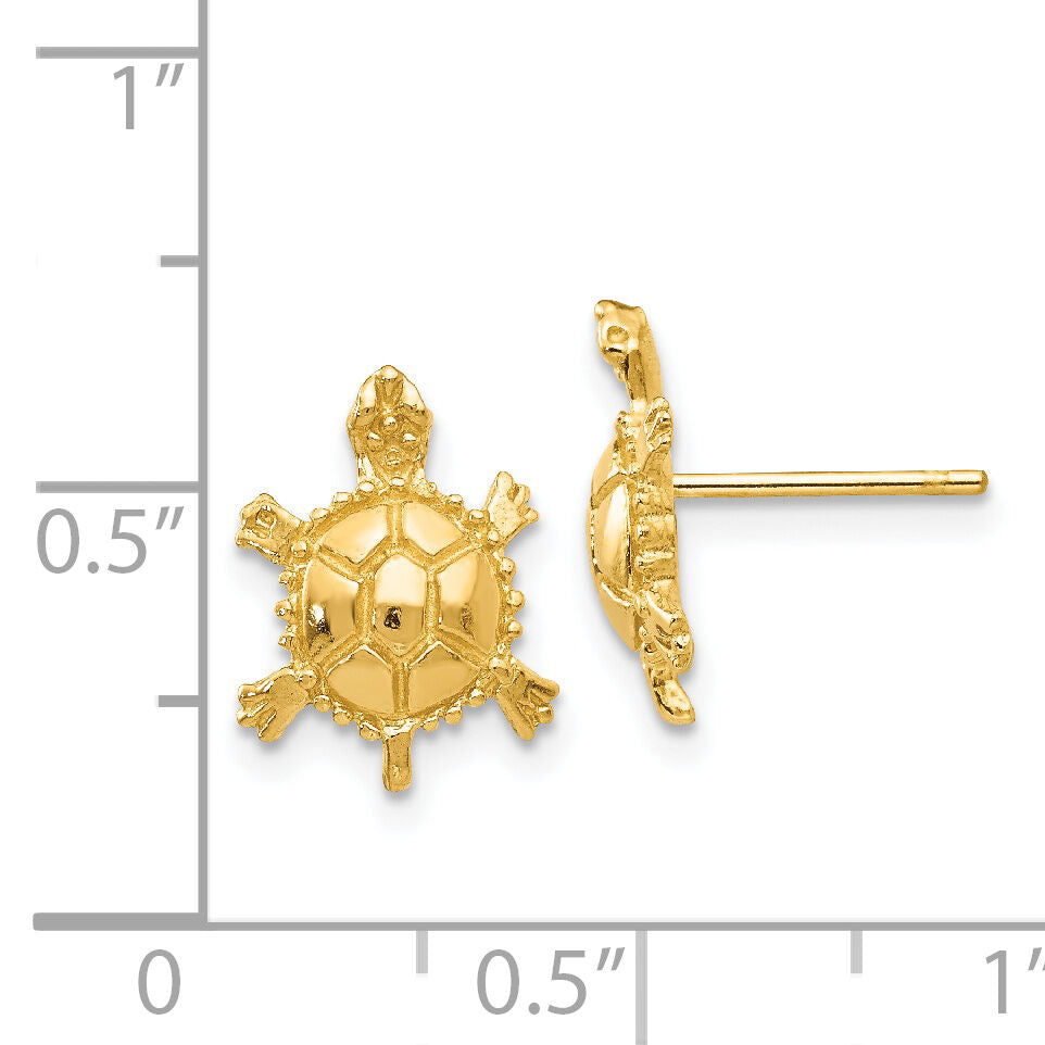 14k Turtle Post Earrings-TC598