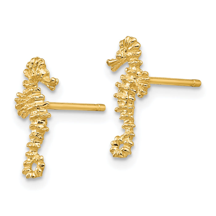 14K Mini Left and Right Seahorse Post Earrings-TC610