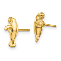14k Mini Manatee Post Earrings-TC612