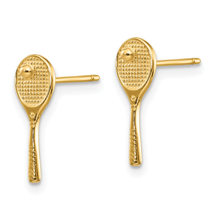 14k Mini Tennis Racquet w/Ball Post Earrings-TC614