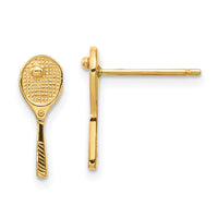 14k Mini Tennis Racquet w/Ball Post Earrings-TC614