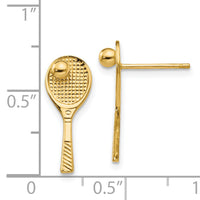 14k Tennis Racquet w/Ball Post Earrings-TC615