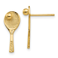 14k Tennis Racquet w/Ball Post Earrings-TC615