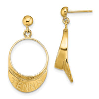 14k 3-D Tennis Visor Dangle Post Earrings-TC616