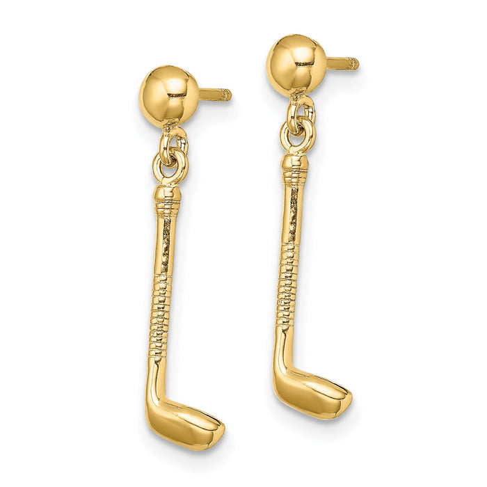 14k Golf Club Dangle Earrings-TC617