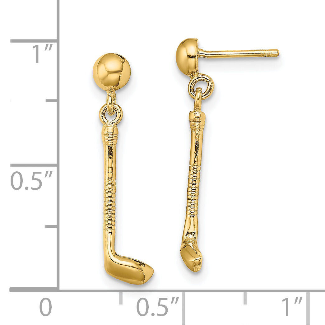 14k Golf Club Dangle Earrings-TC617