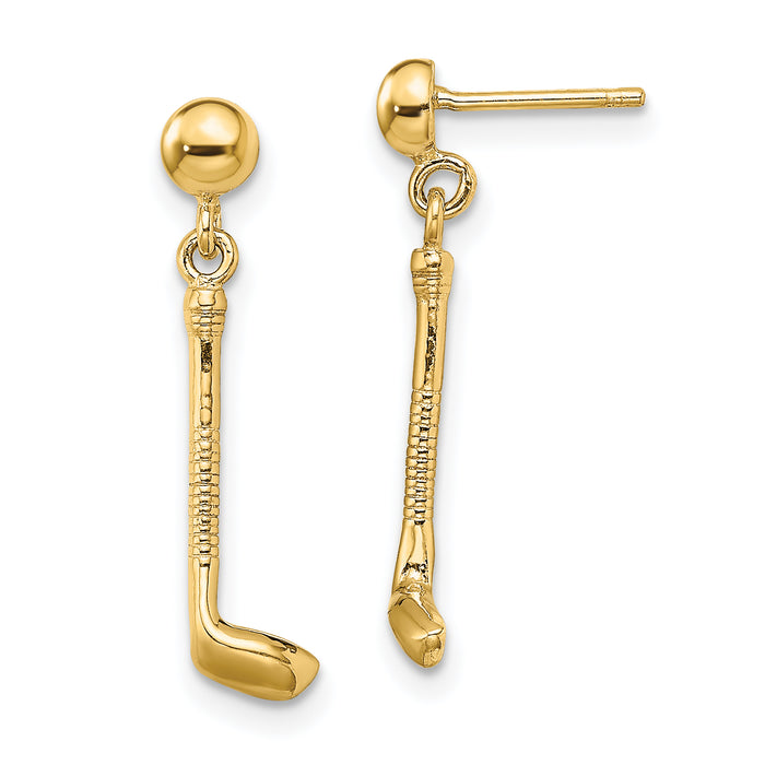 14k Golf Club Dangle Earrings-TC617