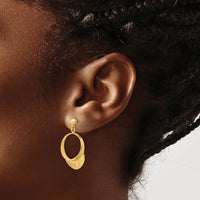 14k 3-D Golf Visor Dangle Post Earrings-TC618