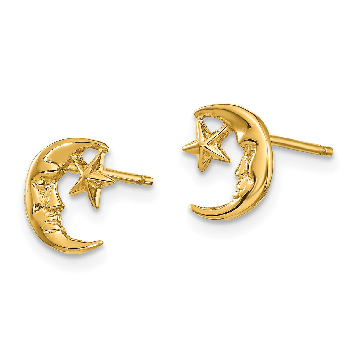 14k Moon and Star Post Earrings-TC620