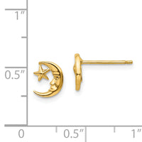 14k Moon and Star Post Earrings-TC620