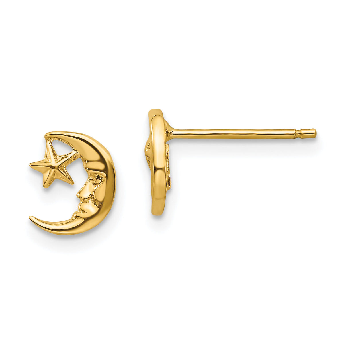 14k Moon and Star Post Earrings-TC620
