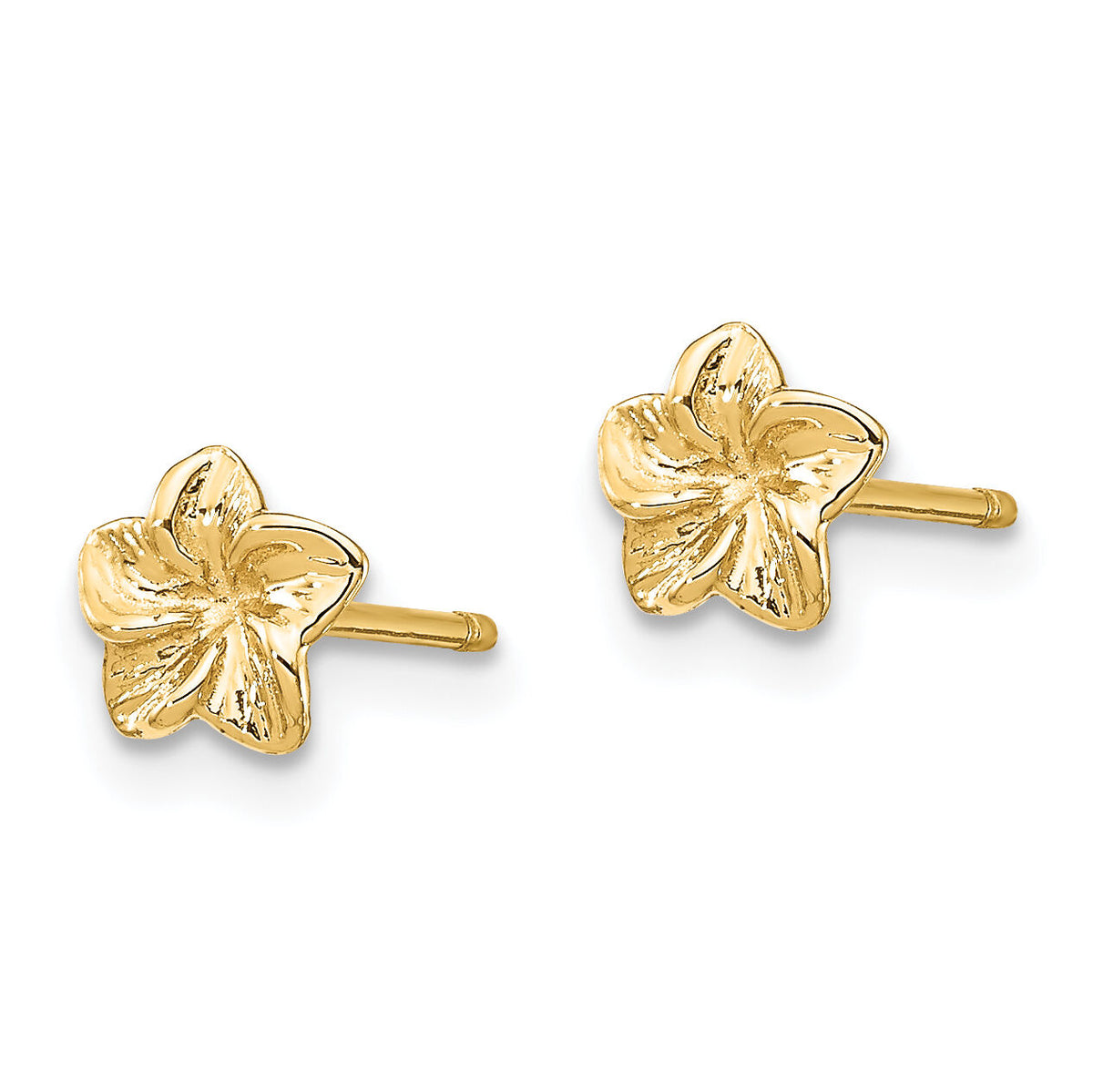 14k Plumeria Flower Post Earrings-TC623