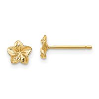14k Plumeria Flower Post Earrings-TC623