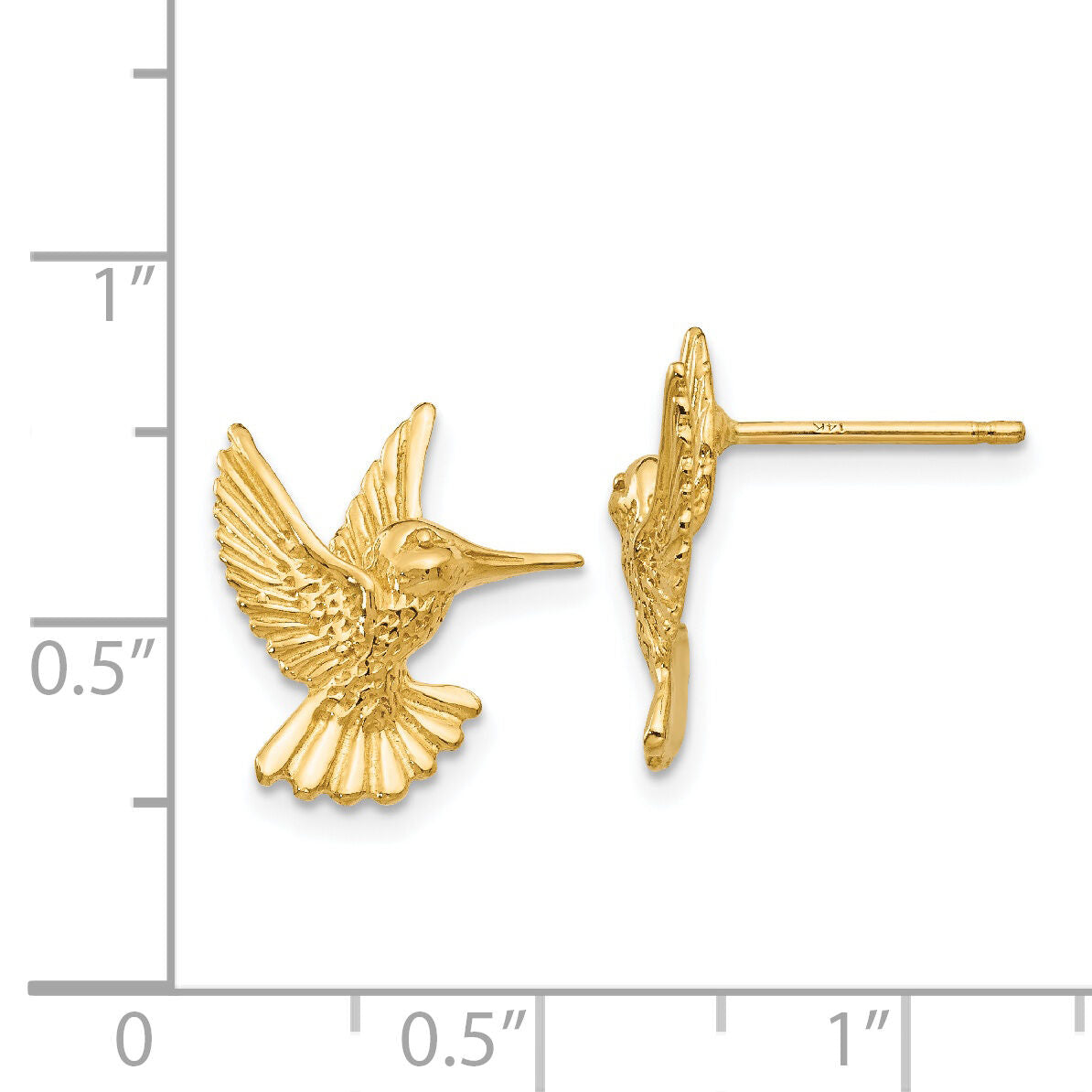 14k Hummingbird Post Earrings-TC625