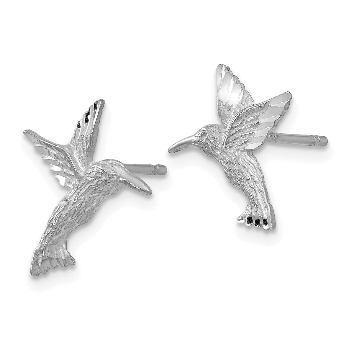 14k White Gold Hummingbird Earrings-TC626W