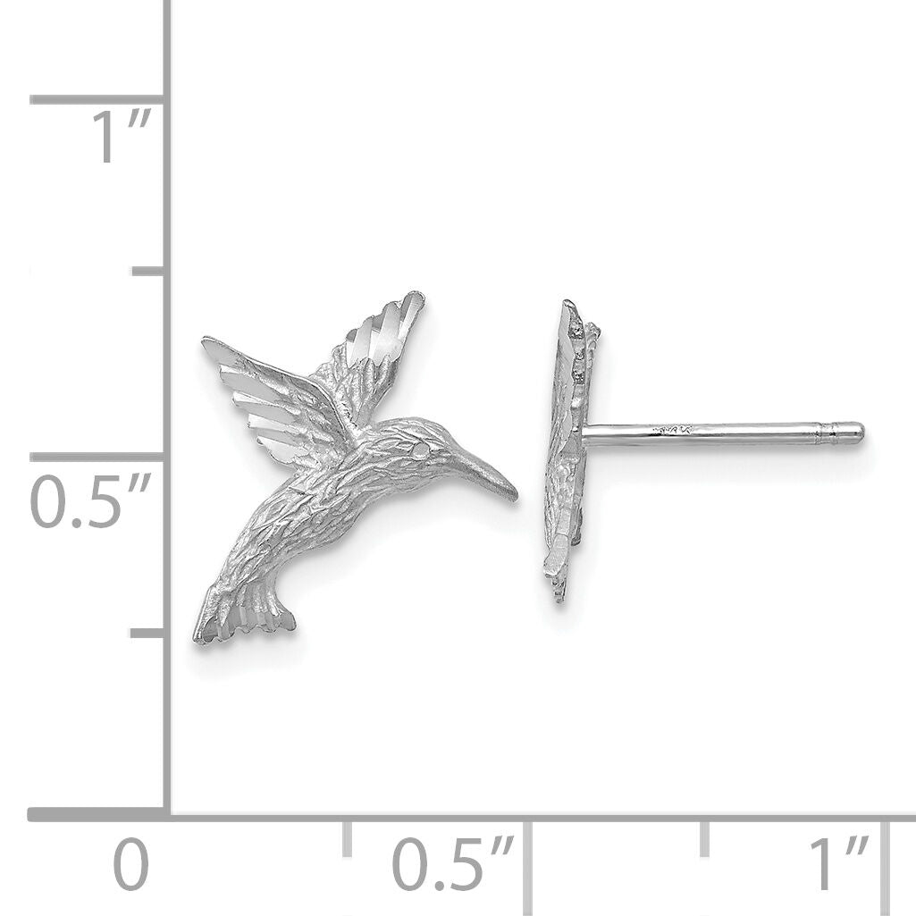 14k White Gold Hummingbird Earrings-TC626W