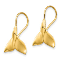 14k Whale Tail Wire Earrings-TC629