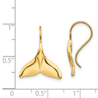 14k Whale Tail Wire Earrings-TC629