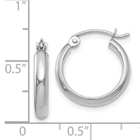 14k White Gold Polished Hoop Earring-TC648