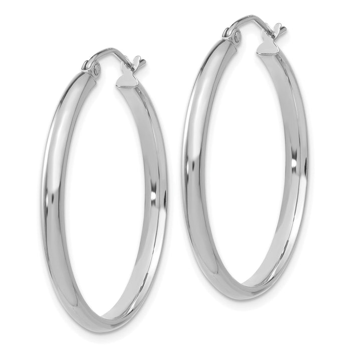 14k White Gold Polished Hoop Earring-TC651