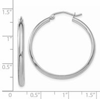 14k White Gold Polished Hoop Earring-TC651